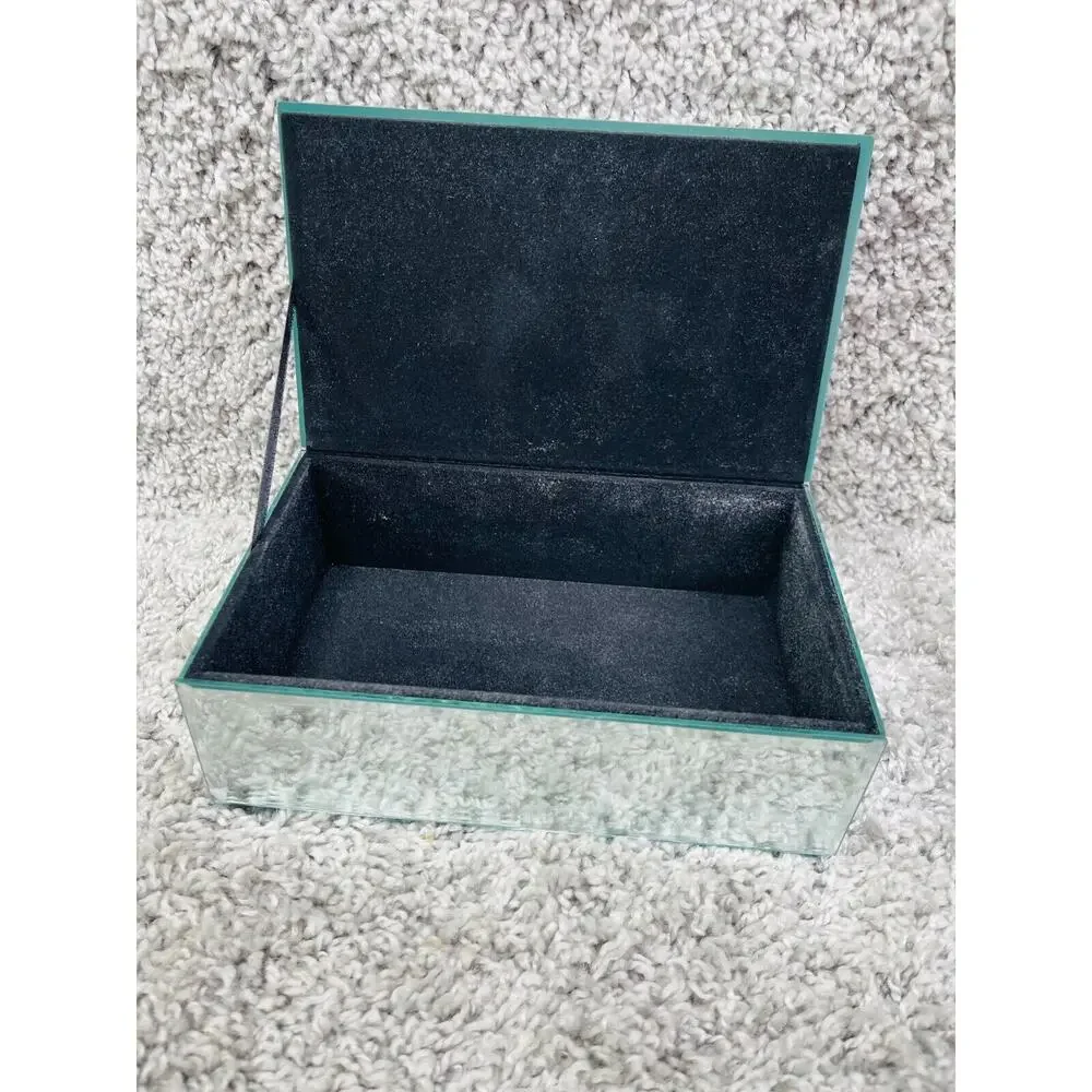 Mirror Jewelry Rectangle Box Organizer Trinket Room Decor